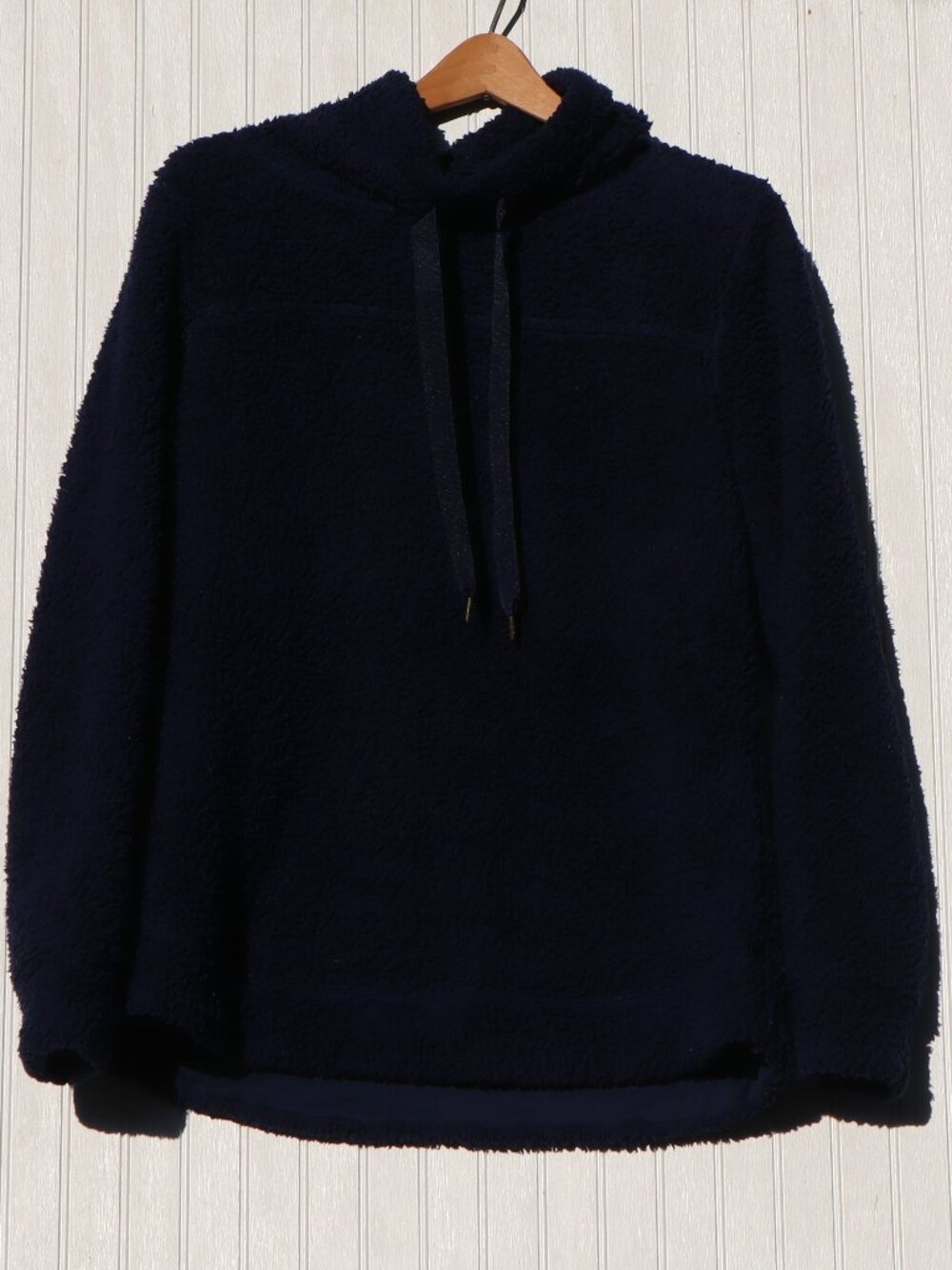 Crown & Ivy Navy Sherpa Pullover Cowl Neck
